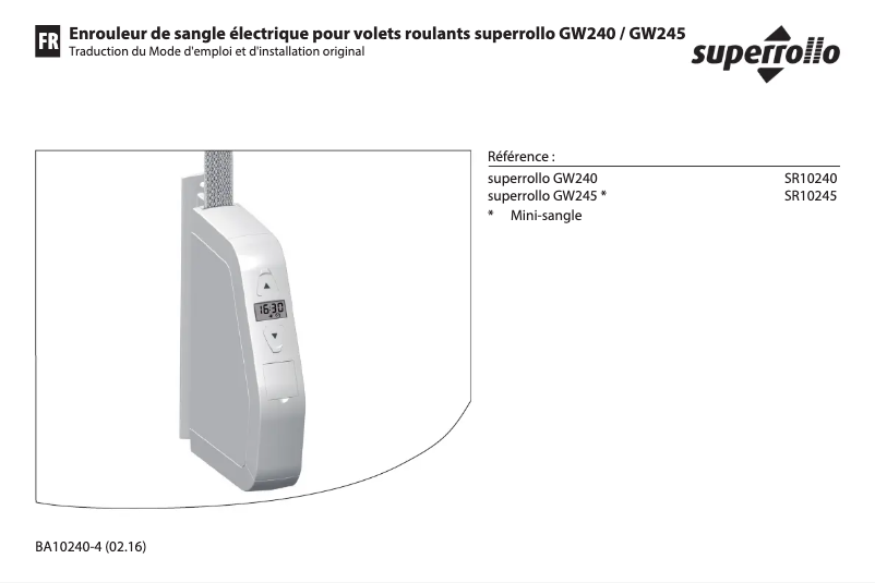 Página 1 del manual Manual de usuario Superrollo GW245