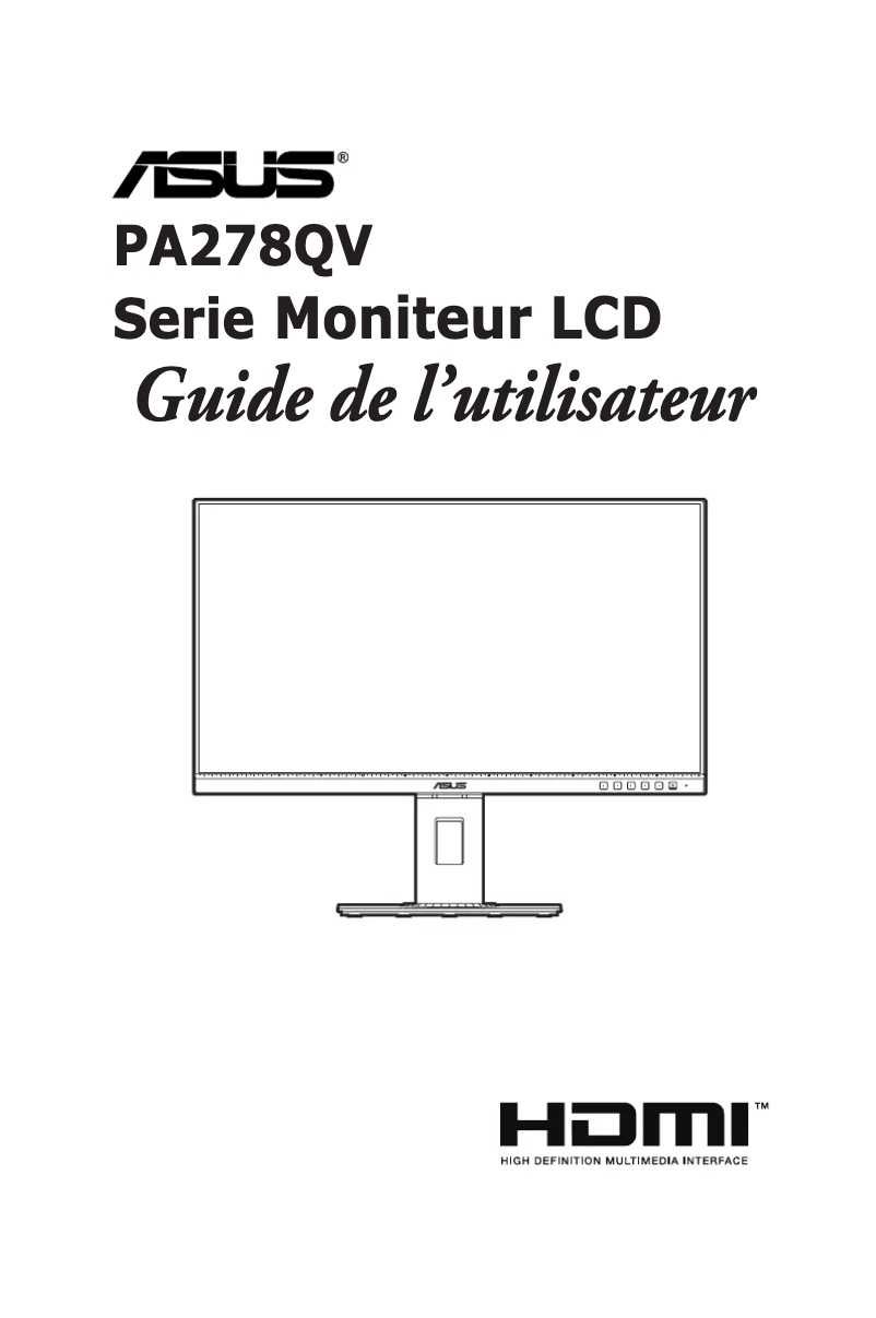 Page 1 de la notice Manuel utilisateur Asus ProArt Display PA278QV
