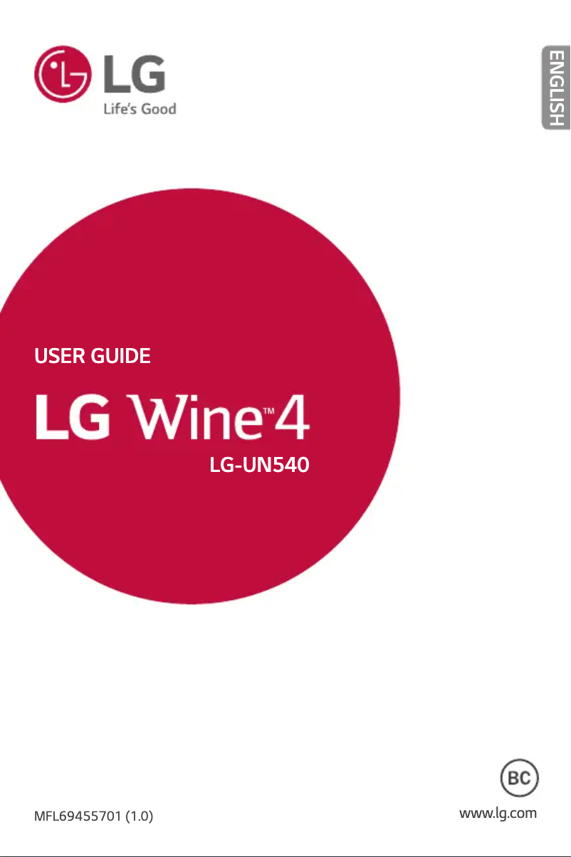 Page n°1 - Manuel utilisateur LG Wine 4
