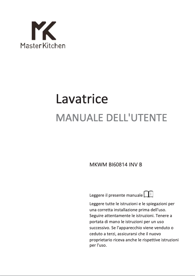 Page 1 de la notice Manuel utilisateur Master Kitchen MKWM BI60814 INV B