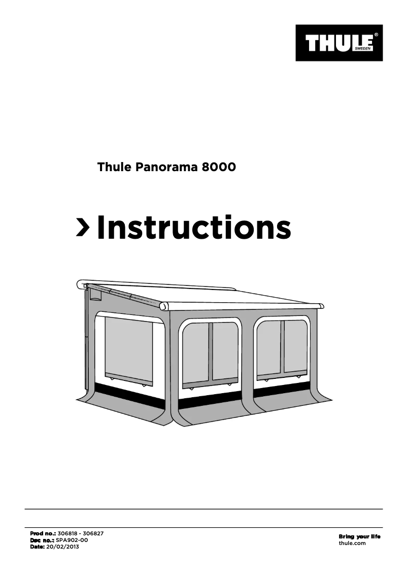 Page 1 of the manual User Manual Thule Panorama 8000