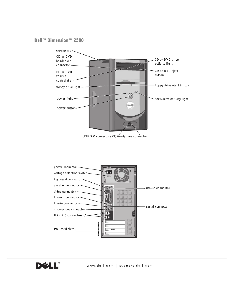 Imagen de la primera página del manual del dispositivo Dimension 2300