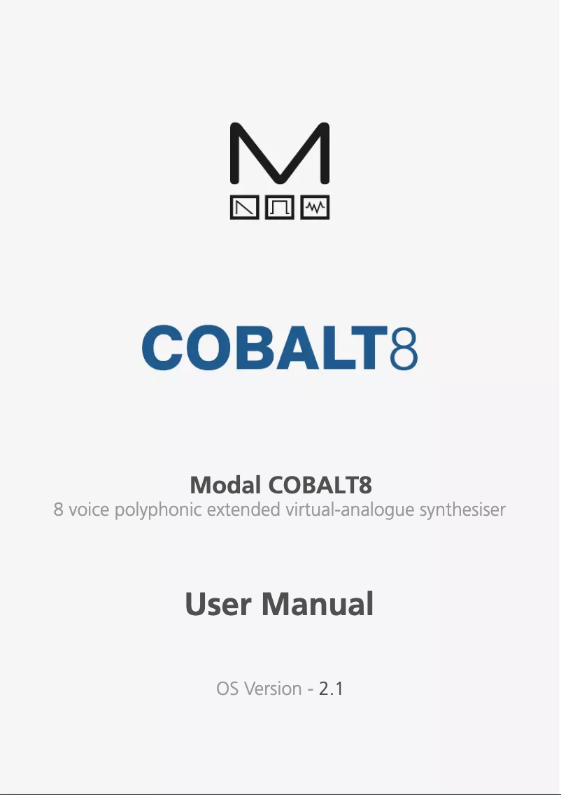 Page n°1 - Manuel utilisateur Modal Electronics Cobalt 8