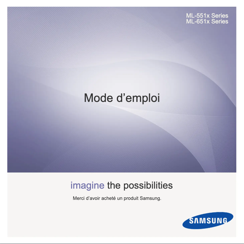 Page 1 de la notice Manuel utilisateur Samsung ML-5515