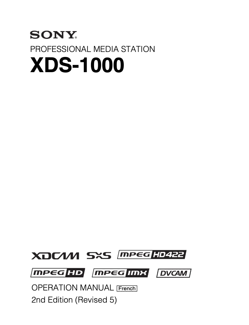 Image de la première page du manuel de l'appareil XDS-1000