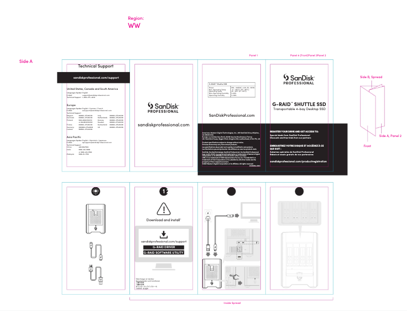 Page n°1 - Guide d'installation Sandisk G-RAID Shuttle