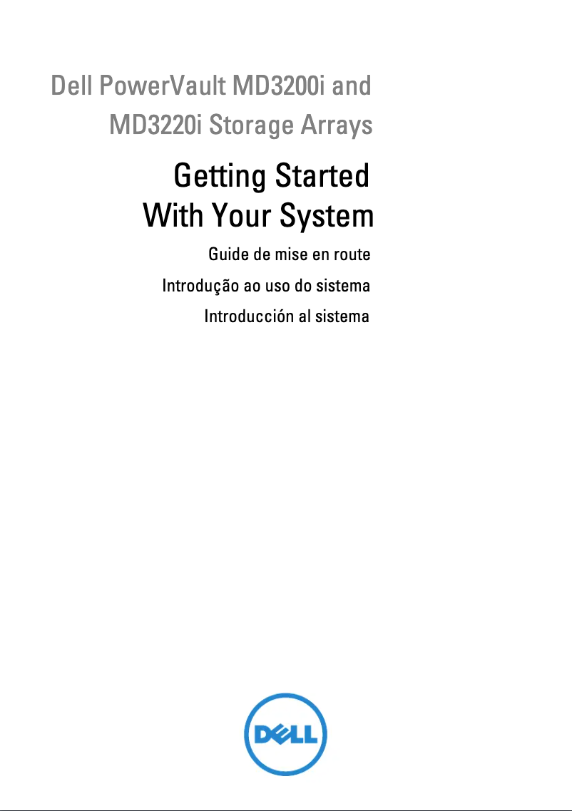 Page 1 of the manual Installation Guide Dell PowerVault MD3220i