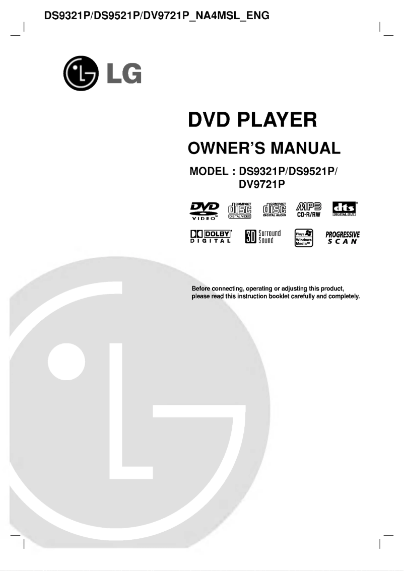 Image de la première page du manuel de l'appareil DV9721P