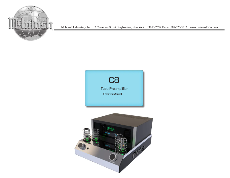 Image de la première page du manuel de l'appareil C8