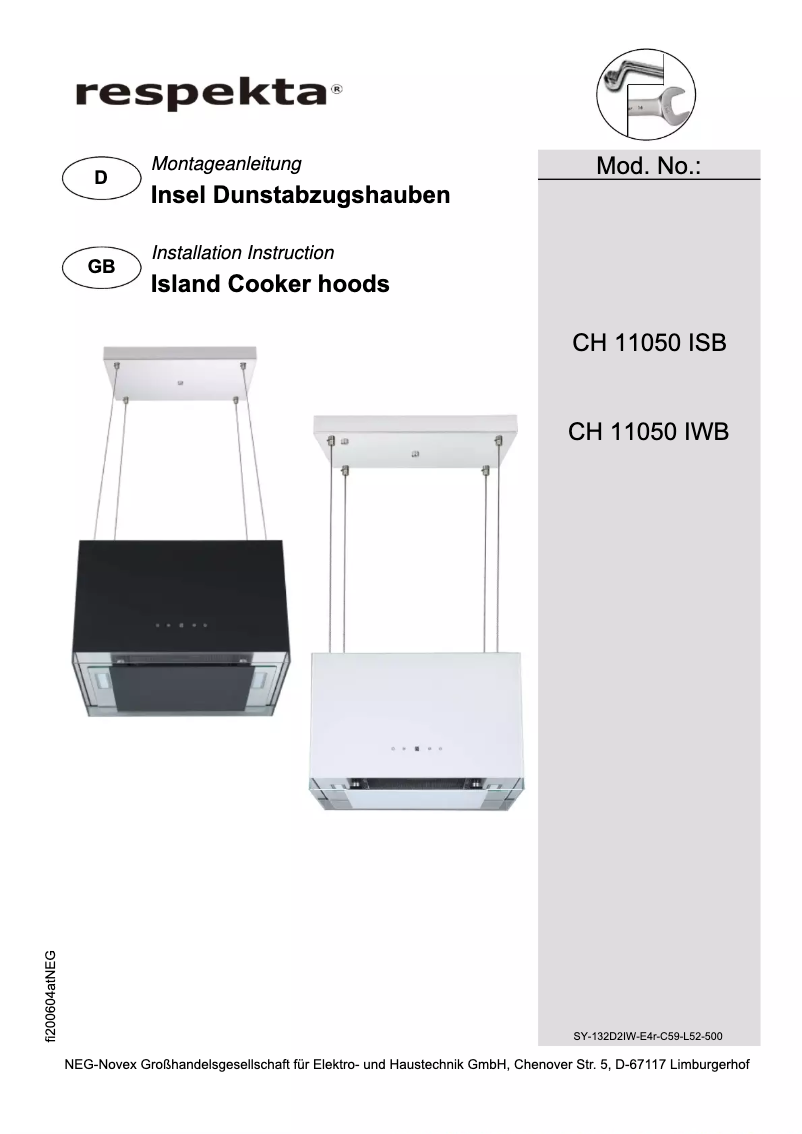 Page 1 de la notice Manuel utilisateur Respekta Centa CH11050ISB