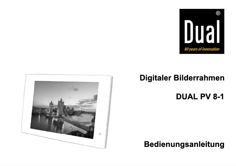 Page 1 de la notice Manuel utilisateur Dual PV 8-1