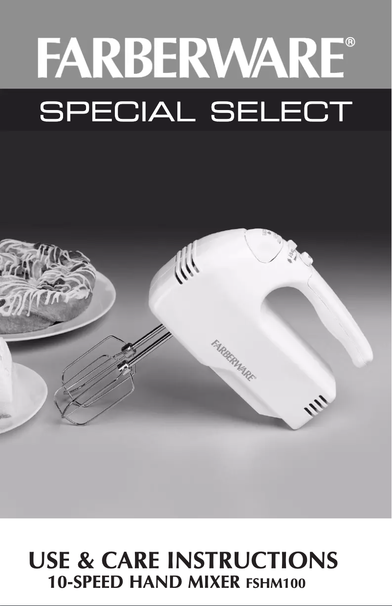 Page 1 de la notice Manuel utilisateur Farberware FSHM100