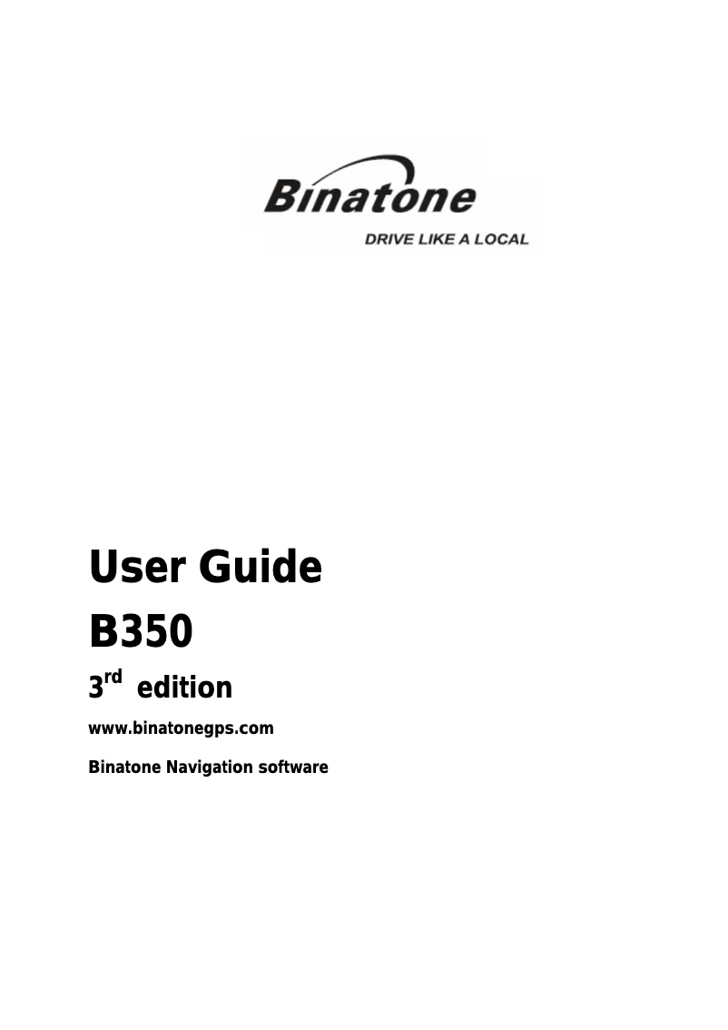 Page n°1 - Manuel utilisateur Binatone B350