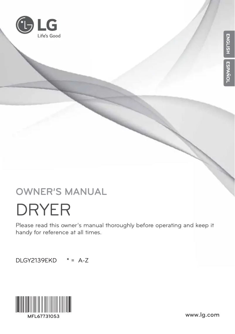 Page n°1 - Manuel utilisateur LG DLGY2139EKD