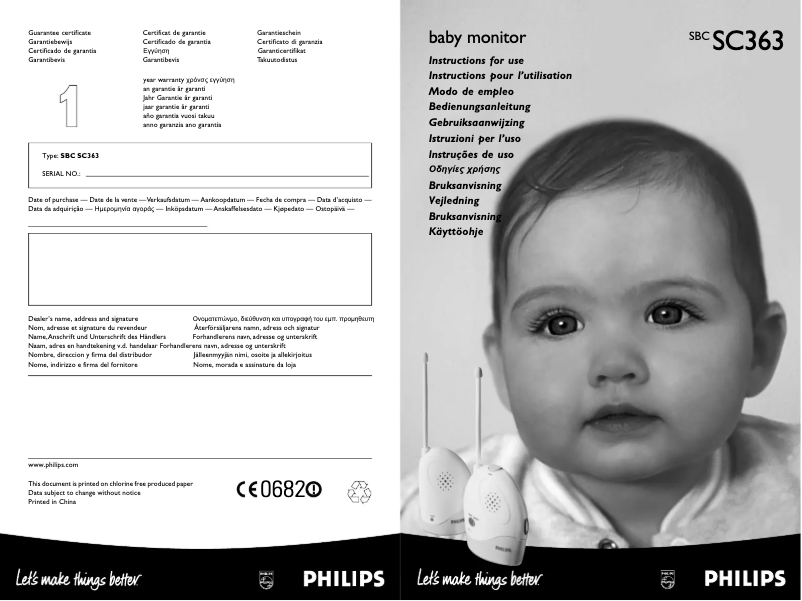 Page 1 de la notice Manuel utilisateur Philips SBCSC363