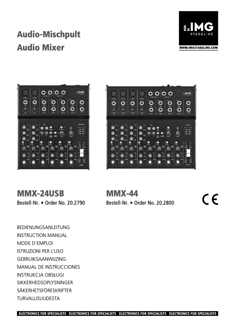 Page 1 de la notice Manuel utilisateur IMG Stageline MMX-24USB