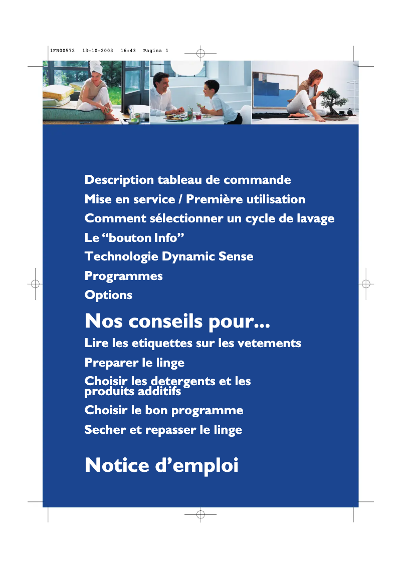 Page 1 de la notice Manuel utilisateur Bauknecht WAL 10988