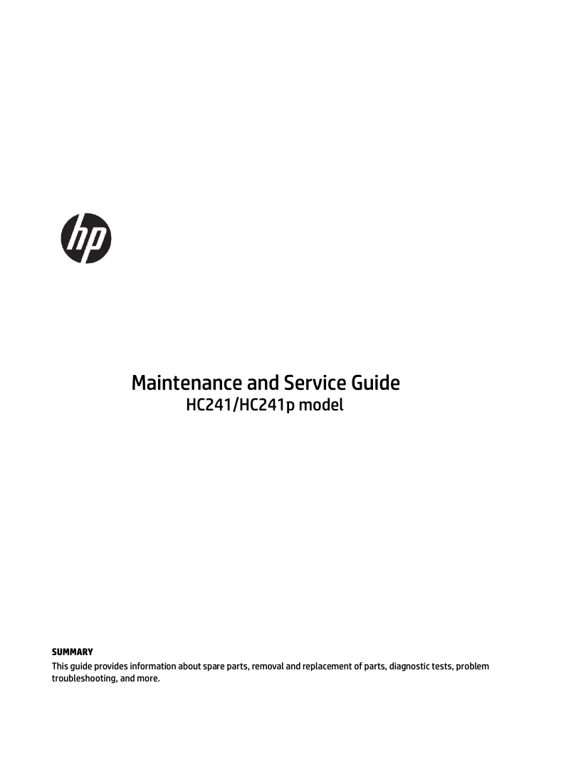 Image de la première page du manuel de l'appareil Healthcare Edition HC241