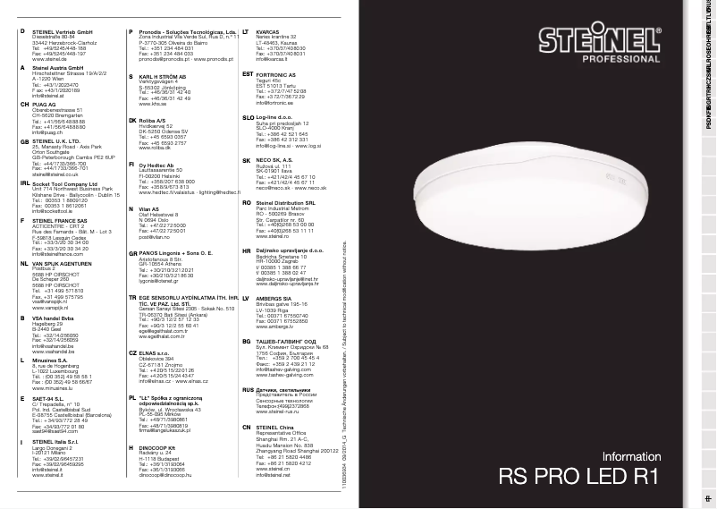 Page 1 de la notice Manuel utilisateur Steinel ST 728212