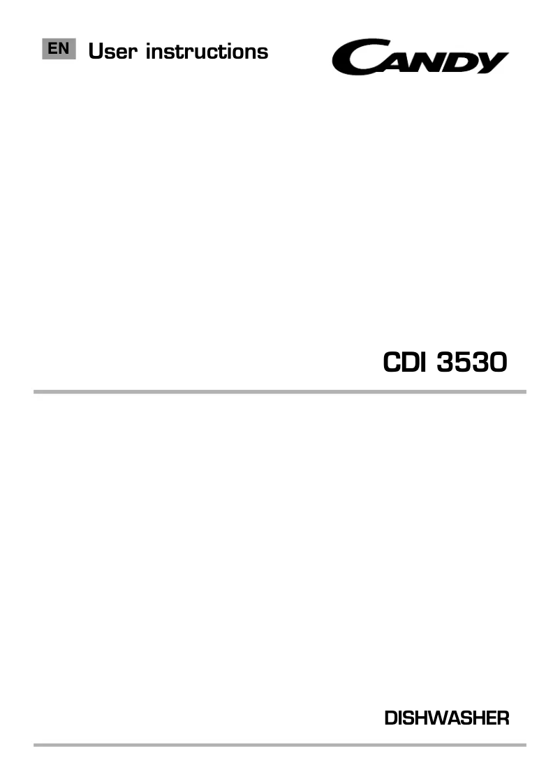 Page 1 de la notice Manuel utilisateur Candy CDI 3530/E-80