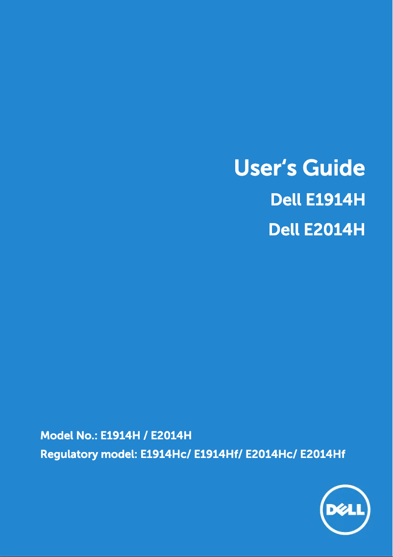 Page 1 de la notice Manuel utilisateur Dell E Series E2014H