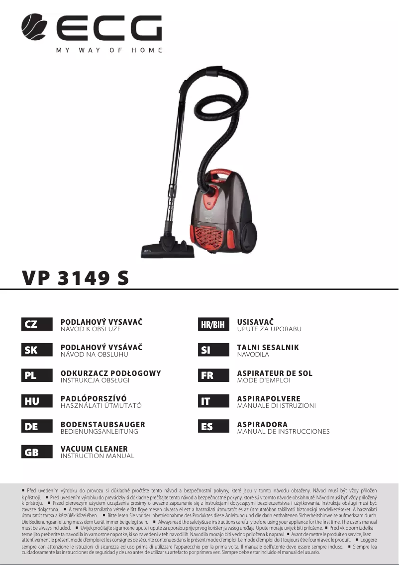 First page image of the manual for VP 3149 S