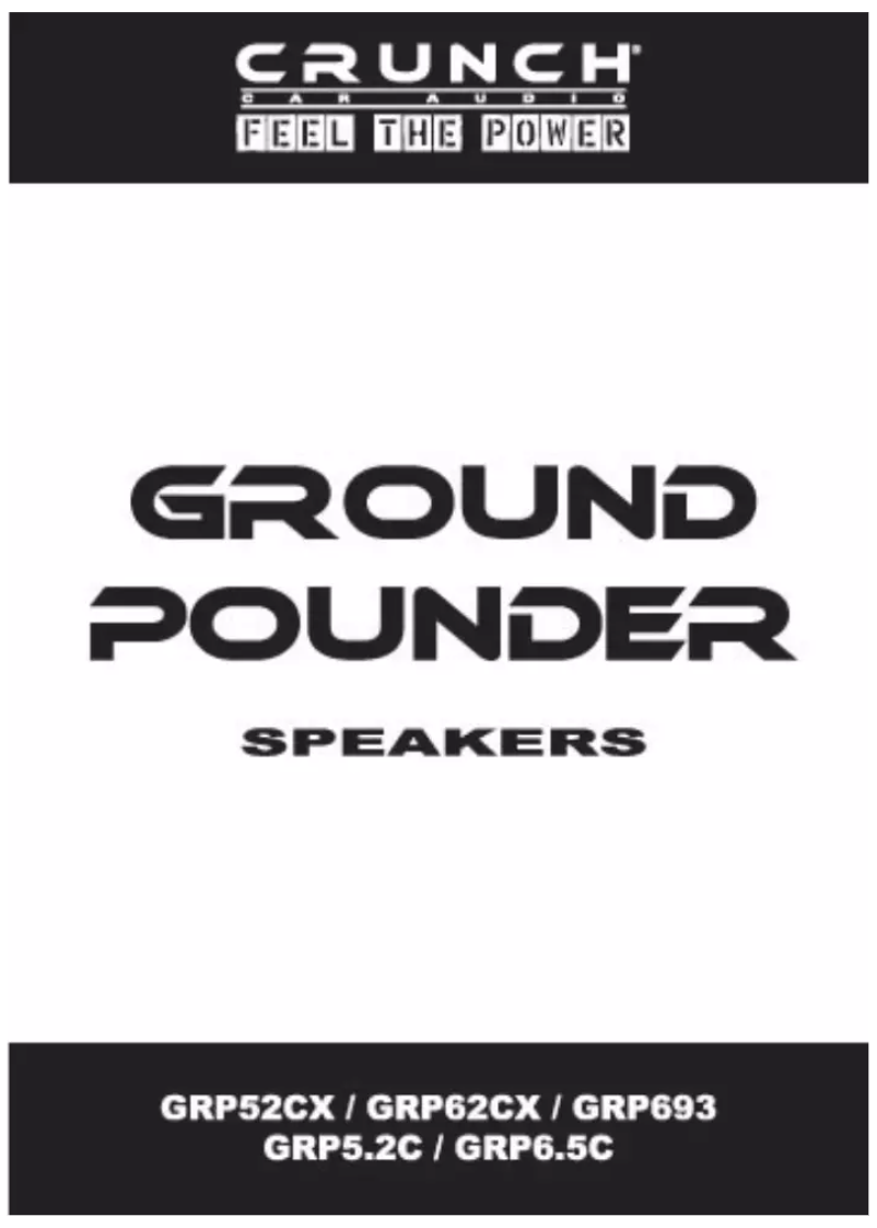 Page 1 de la notice Manuel utilisateur Crunch GRP6.5C