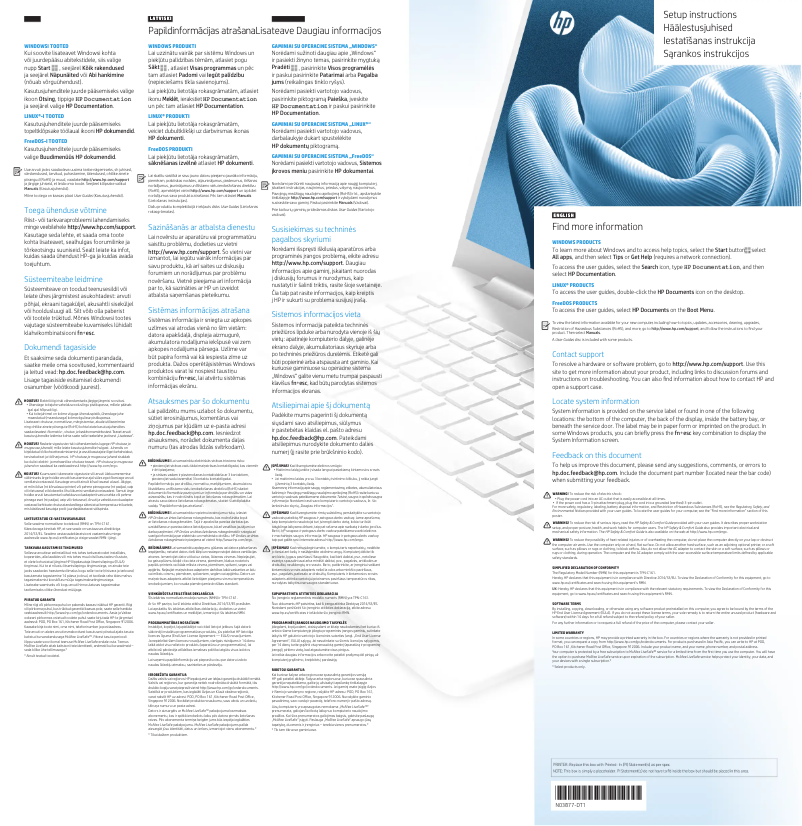 Page 1 de la notice Guide d'installation HP ENVY x360