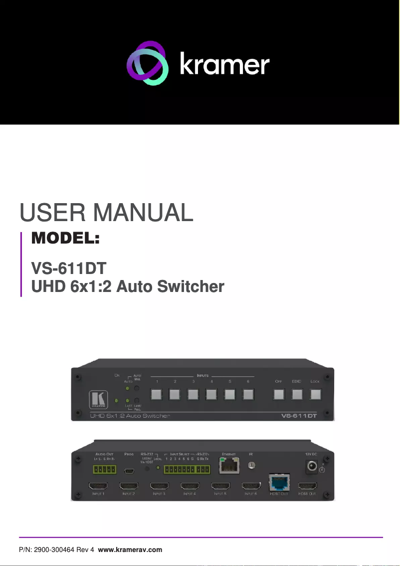 Page n°1 - Manuel utilisateur Kramer VS-611DT