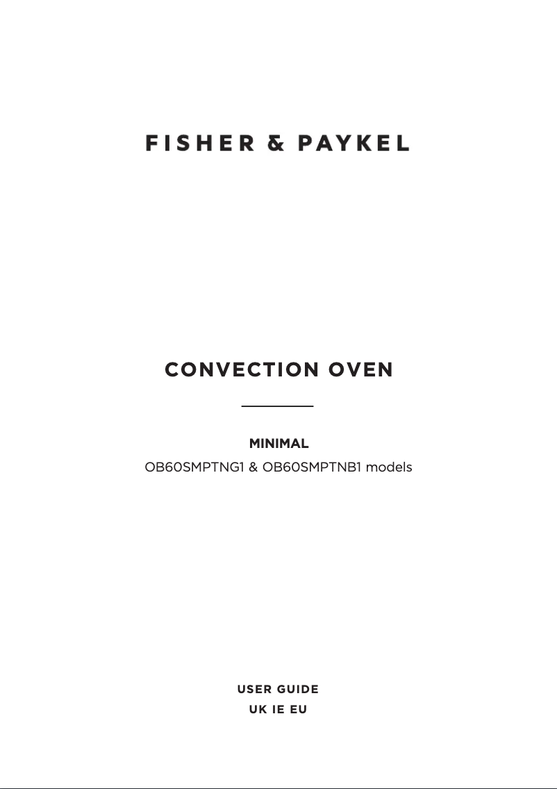 Page 1 de la notice Manuel utilisateur Fisher & Paykel OB60SMPTNB1