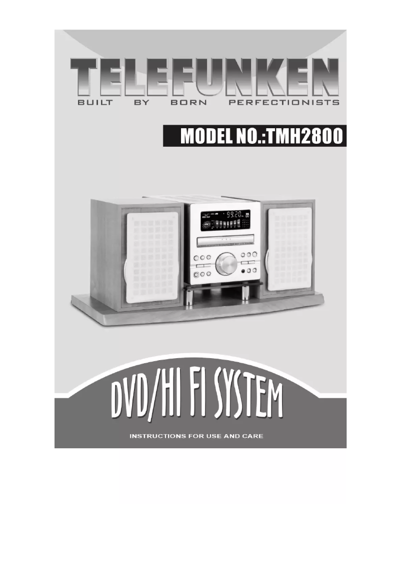 Page n°1 - Manuel utilisateur Telefunken TMH-2800
