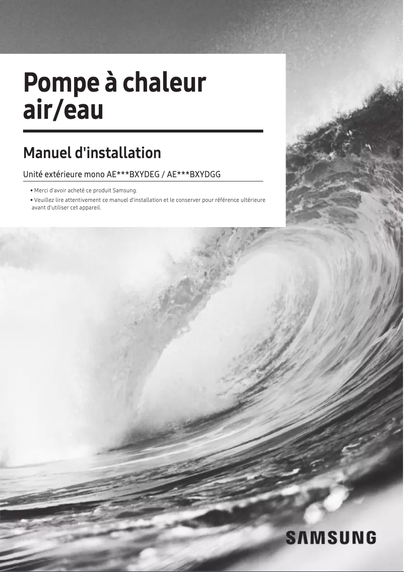 Page n°1 - Manuel utilisateur Samsung AE140BXYDGG