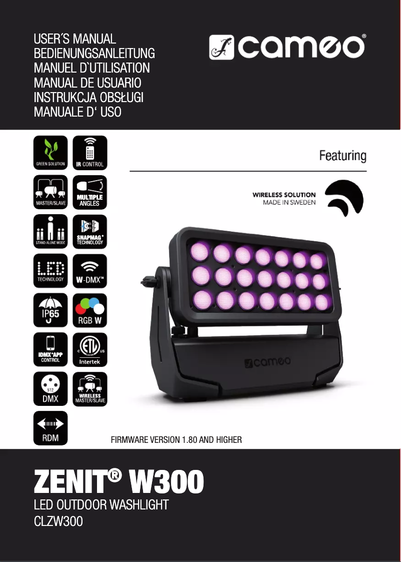 Page n°1 - Manuel utilisateur Cameo ZENIT W300