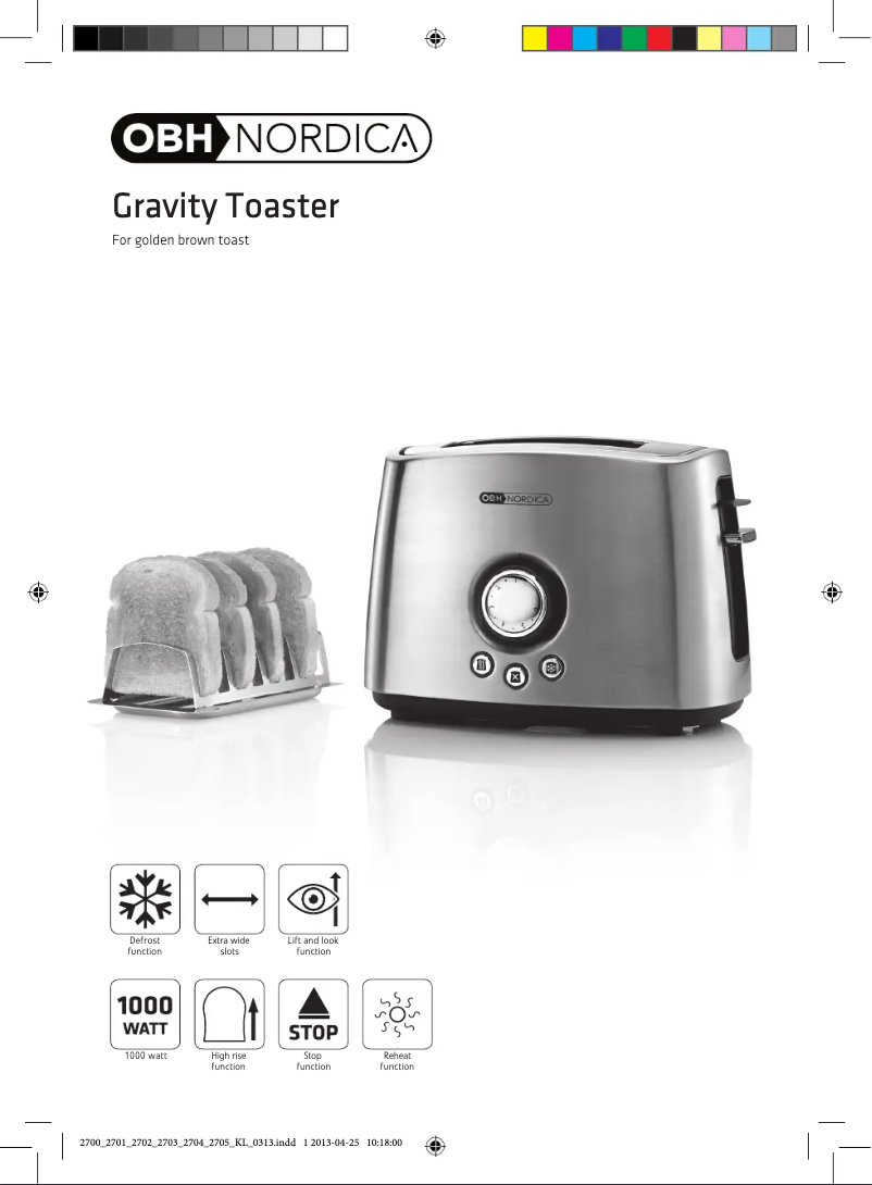 Page n°1 - Manuel utilisateur OBH Nordica Gravity 2703