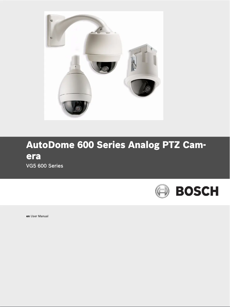 Page n°1 - Manuel utilisateur Bosch AutoDome VG5-600