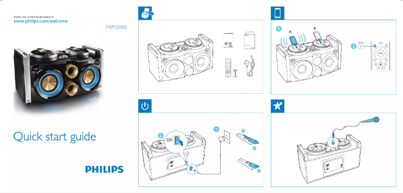 Page n°1 - Guide de démarrage rapide Philips FWP3200D