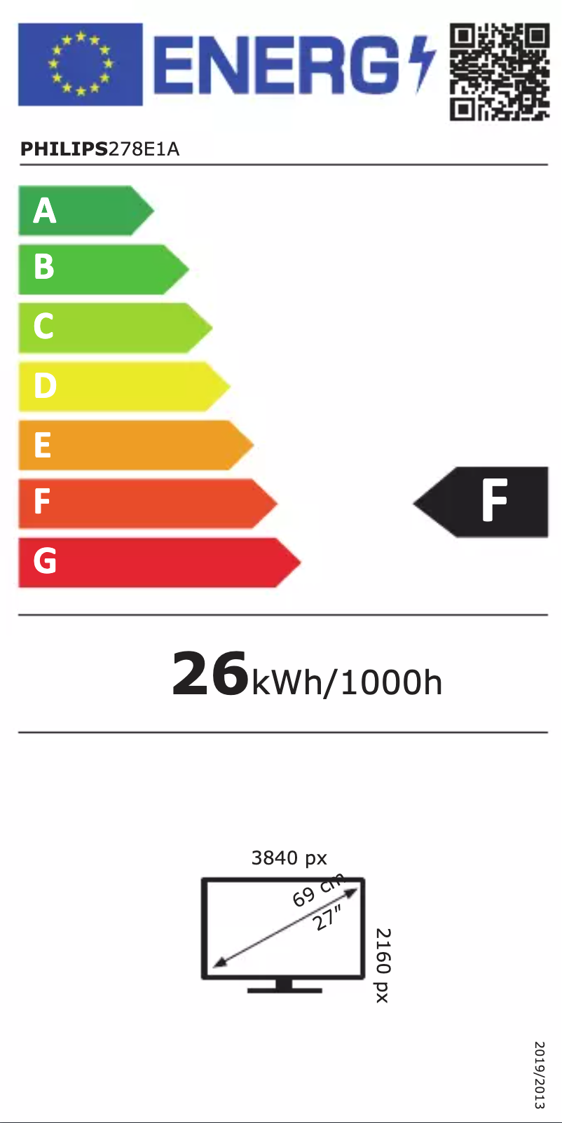 Página 1 del manual Etiqueta energética Philips E Line 278E1A