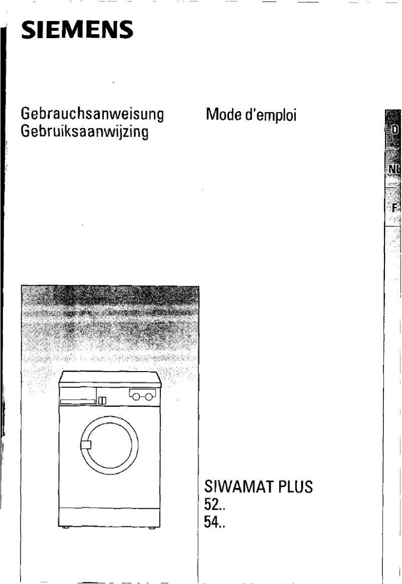 Page 1 de la notice Manuel utilisateur Siemens WD54330
