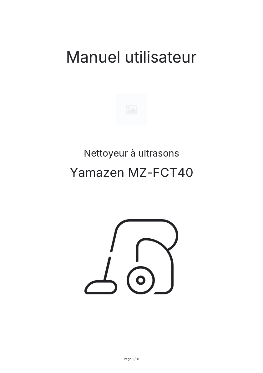Page n°1 - Manuel utilisateur Yamazen MZ-FCT40