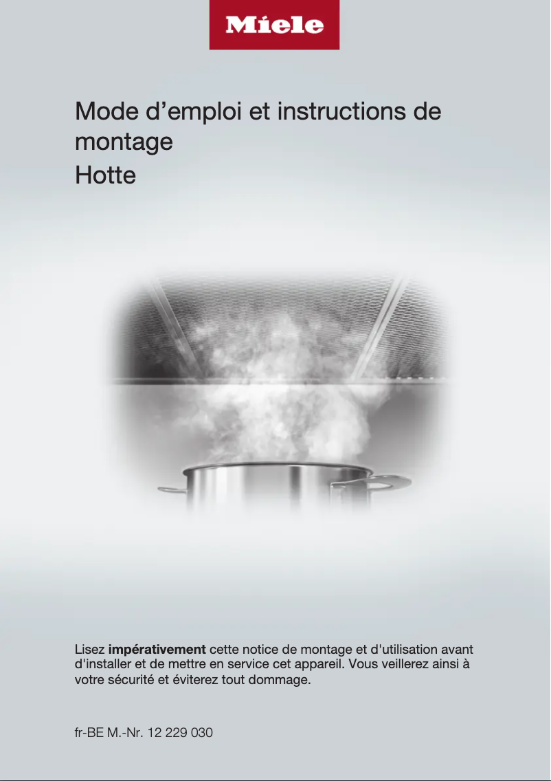 Page 1 de la notice Manuel utilisateur Miele DAW 1620 Active