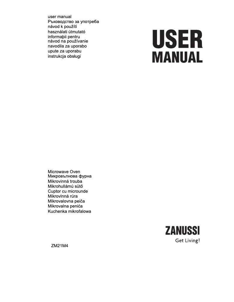 Página 1 del manual Manual de usuario Zanussi ZM21M