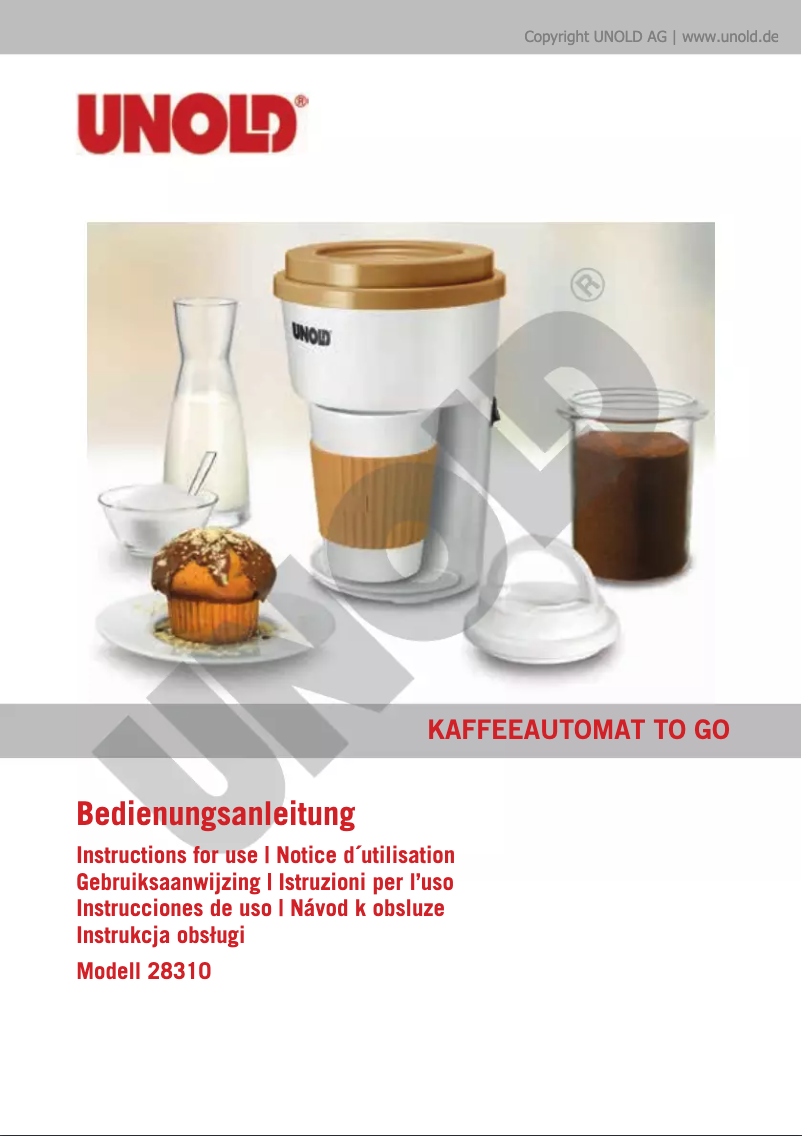 Page n°1 - Manuel utilisateur Unold To Go 28310
