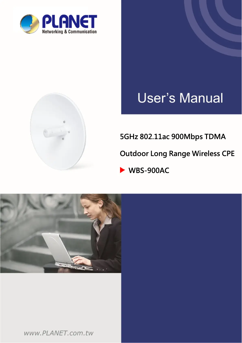 Page 1 de la notice Manuel utilisateur Planet WBS-900AC