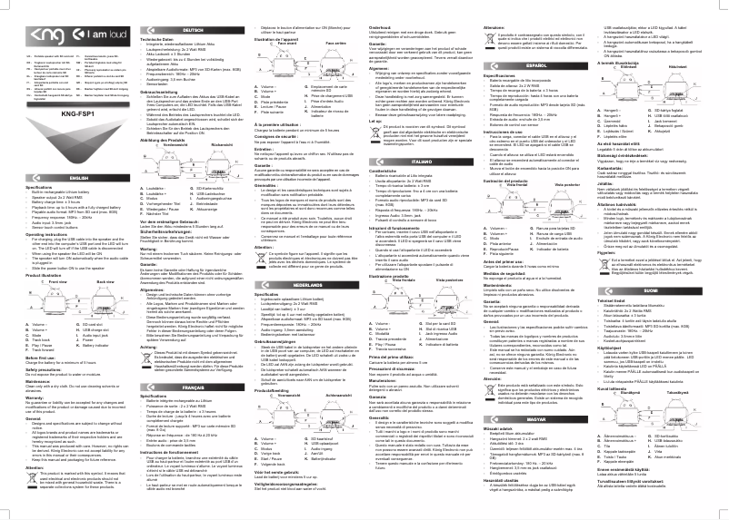 Page 1 de la notice Manuel utilisateur KNG Andrew
