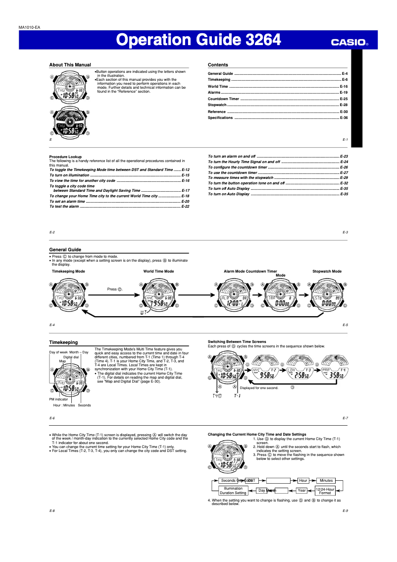Page 1 de la notice Manuel utilisateur Casio Collection AE-1100W-1AVEF