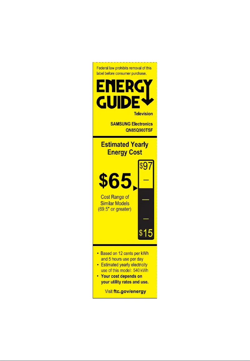 Page n°1 - Label énergétique Samsung QN85Q900TSFXZA