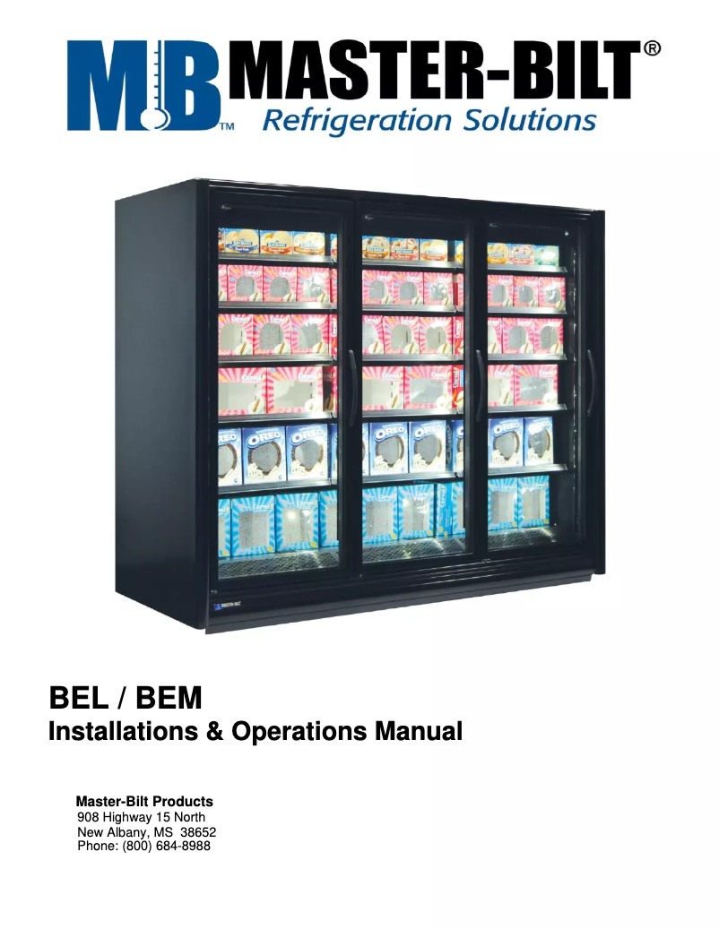 Page n°1 - Manuel utilisateur Master-Bilt BEL-3-30SC