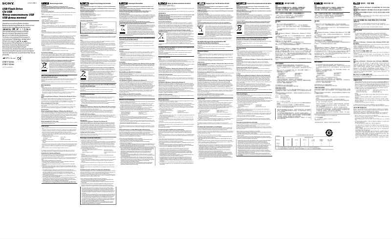 Page 1 de la notice Manuel utilisateur Sony USM16GR