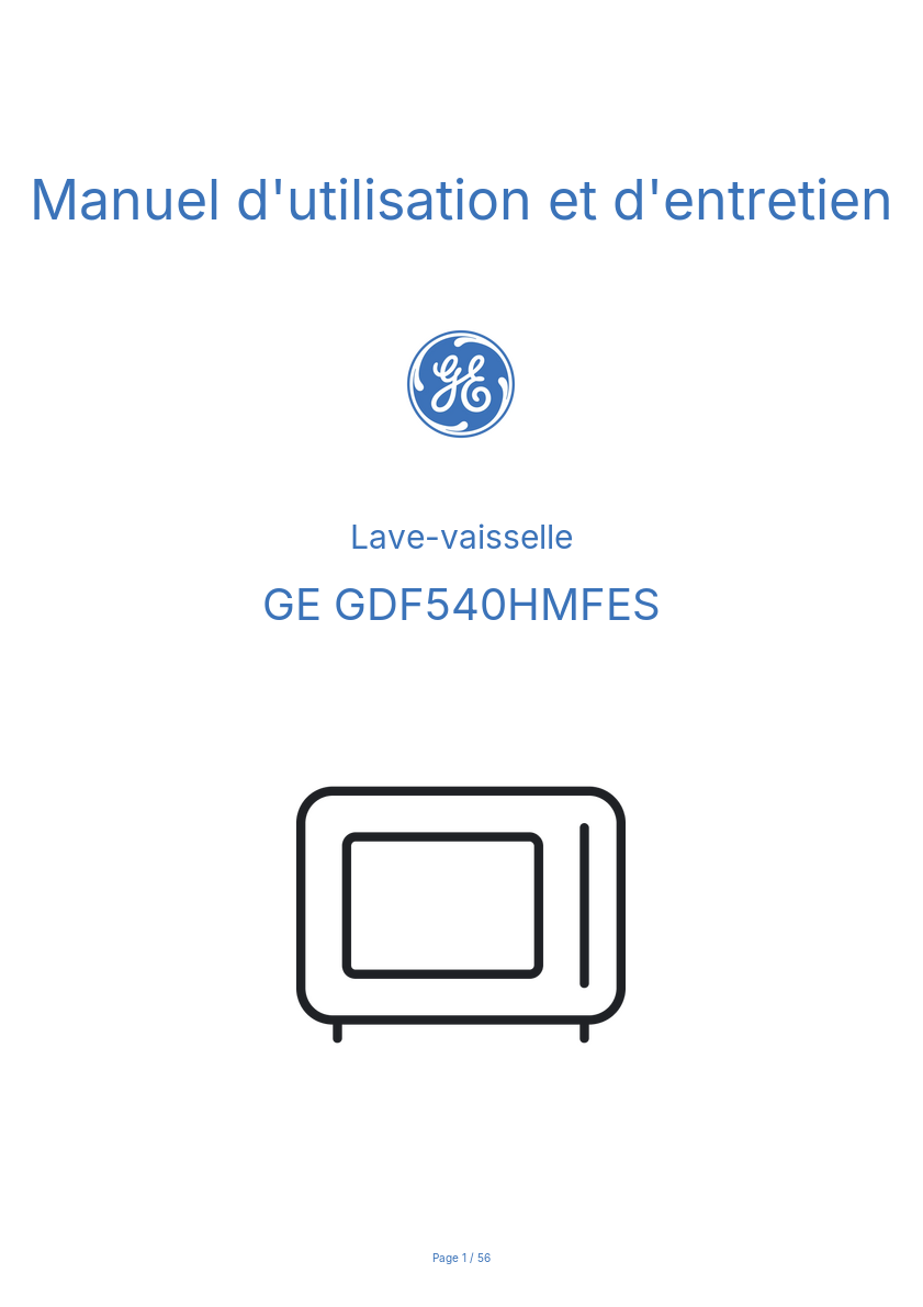 Image de la première page du manuel de l'appareil GDF540HMFES