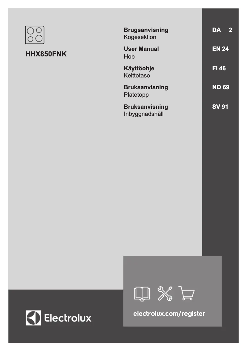 Image de la première page du manuel de l'appareil HHX850FNK